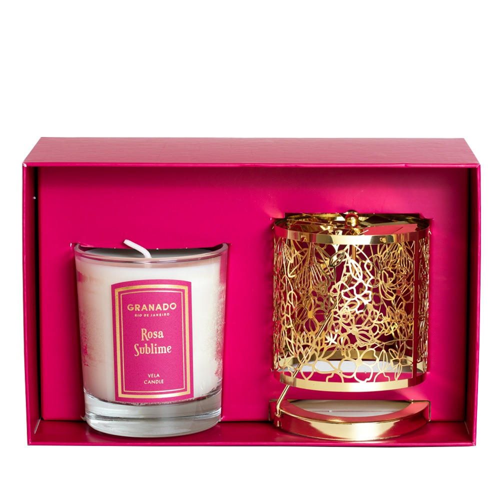 Rosa Sublime Scented Candle &#038; Lantern Set 250 g